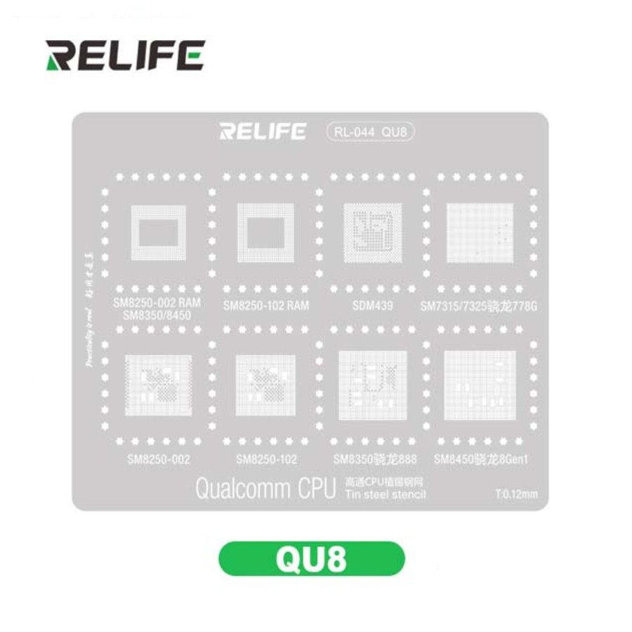 CETAKAN IC RELIFE RL-044 QU8 CPU for Qualcomm SM8250-002 RAM SAM 8350/8450 Original