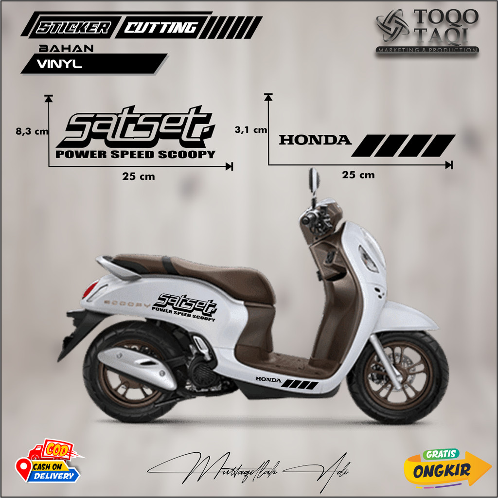 CUTTING STICKER TULISAN SATSET STIKER BODY MOTOR MATIC METIK SCOOPY NMAX PCX BEAT VARIO