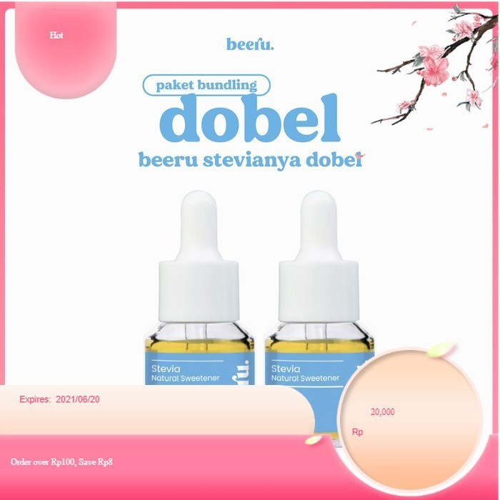 

Beeru Gula Stevia Tetes Paket Dobel 2x15ml - Gula Stevia Cair Pemanis Alami