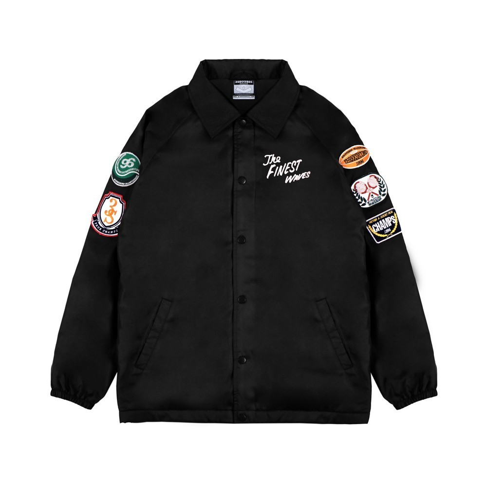 3Second Jaket Pria Coach Jacket The Finest Waves Bordir Patch C070624