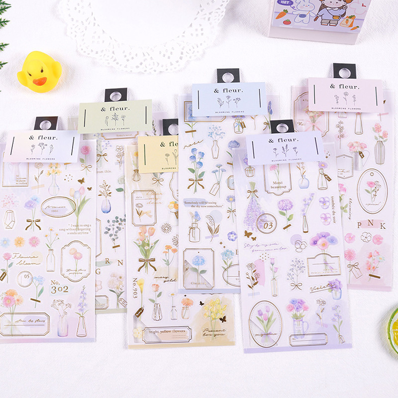 

6 pcs Stiker buku pegangan//DEKOR BUKU JOURNAL HELM LAPTOP KULKAS /summer flower MAMAPAO
