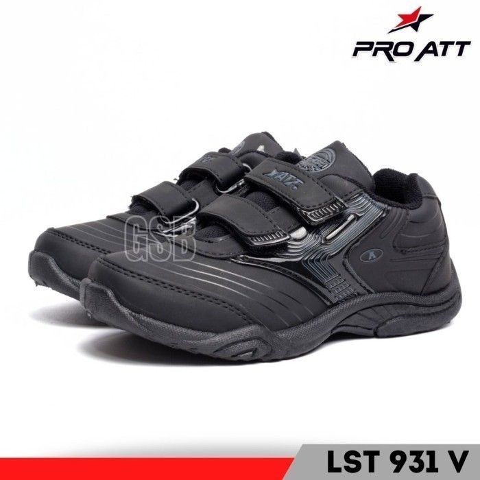 

Sepatu Sekolah Anak lelaki perempuan TK SD Pro Att OR 772 strip - LST931V HITAM, 32