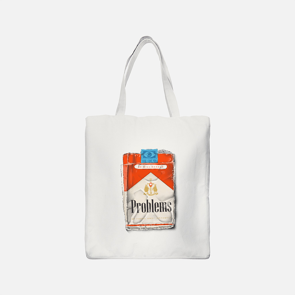 Tote Bag kaos kata-kata rokok marlboro merah