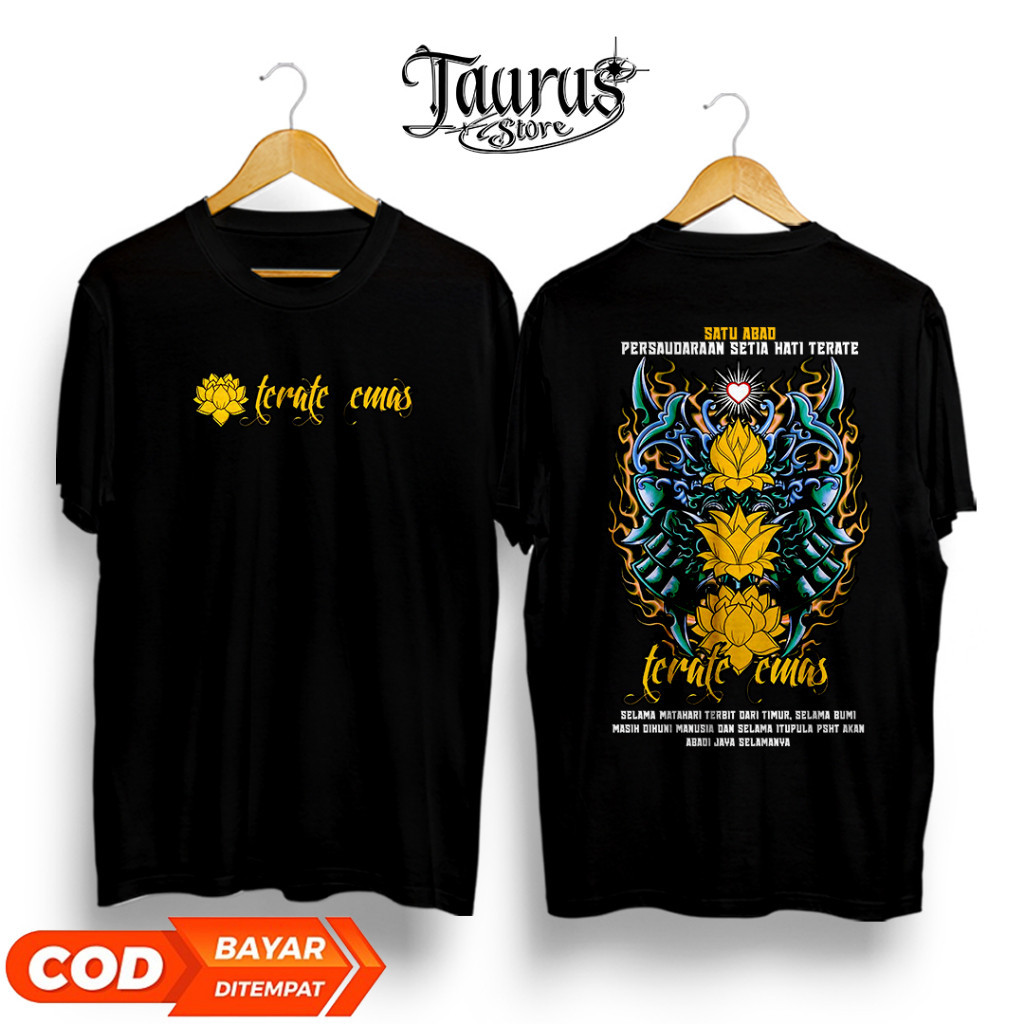 Clothing House KAOS PSHT SATU ABAD TERATE EMAS  -KAOS PSHT MURAH-KAOS TERATE-BAJU SH TERATE KAOS SH 