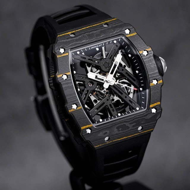 CRONUS ART CM002-12C SILVERSTONE NTPT BLACK CARBON FIBER BLACK RUBBER (2024) MEN WATCH JAM TANGAN PR