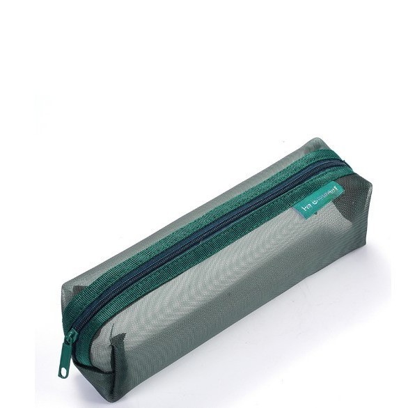 

TERLARIS! Tempat Pensil Transparan/ Transparan Pencil Case Retro Nylon Statonery Storage - Dark Gree Case
