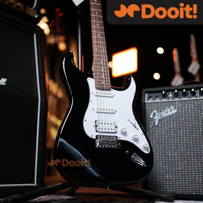 Aria Pro Ariapro II STG004 STG 004 HSS Gitar Elektrik ROSEWOOD Split Coil Push Pull - BLACK