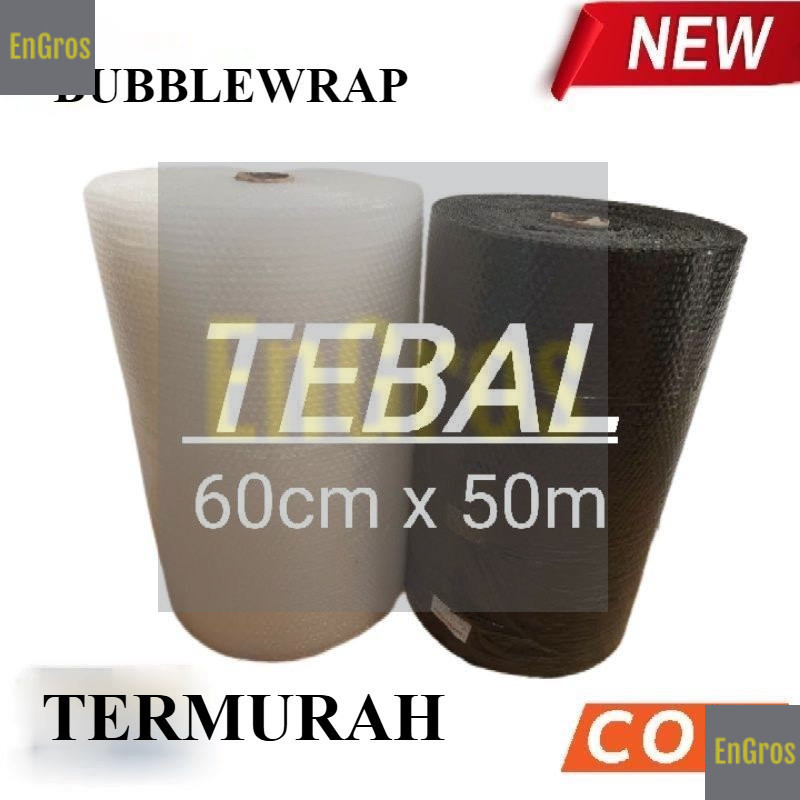 

PAKET 50 M X 60 CM Bubblewrap HITAM 60CM X 50M Bubble Wrap Plastik Packing 50 METER X 60 CENTIMETER