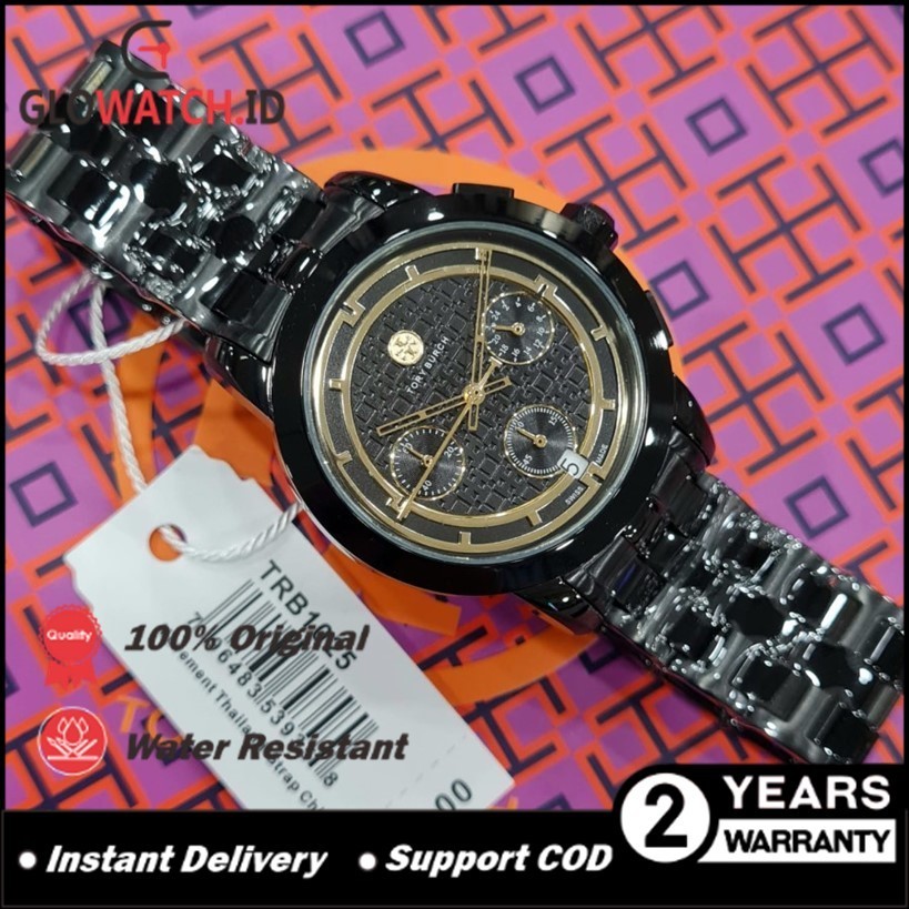 [Promo] Jam Tangan Wanita  Tory Burch TBW1025 / TBW-1025 Black-Tone Stainless Steel Original (Garans