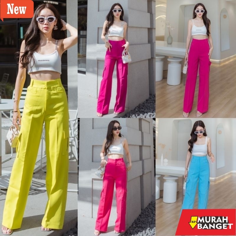 Celana cargo katun drill yg kekinian- (LABEL BANGKOK MEDAN) READY CELANA HW KULOT JAYDEN/CELANA CARG