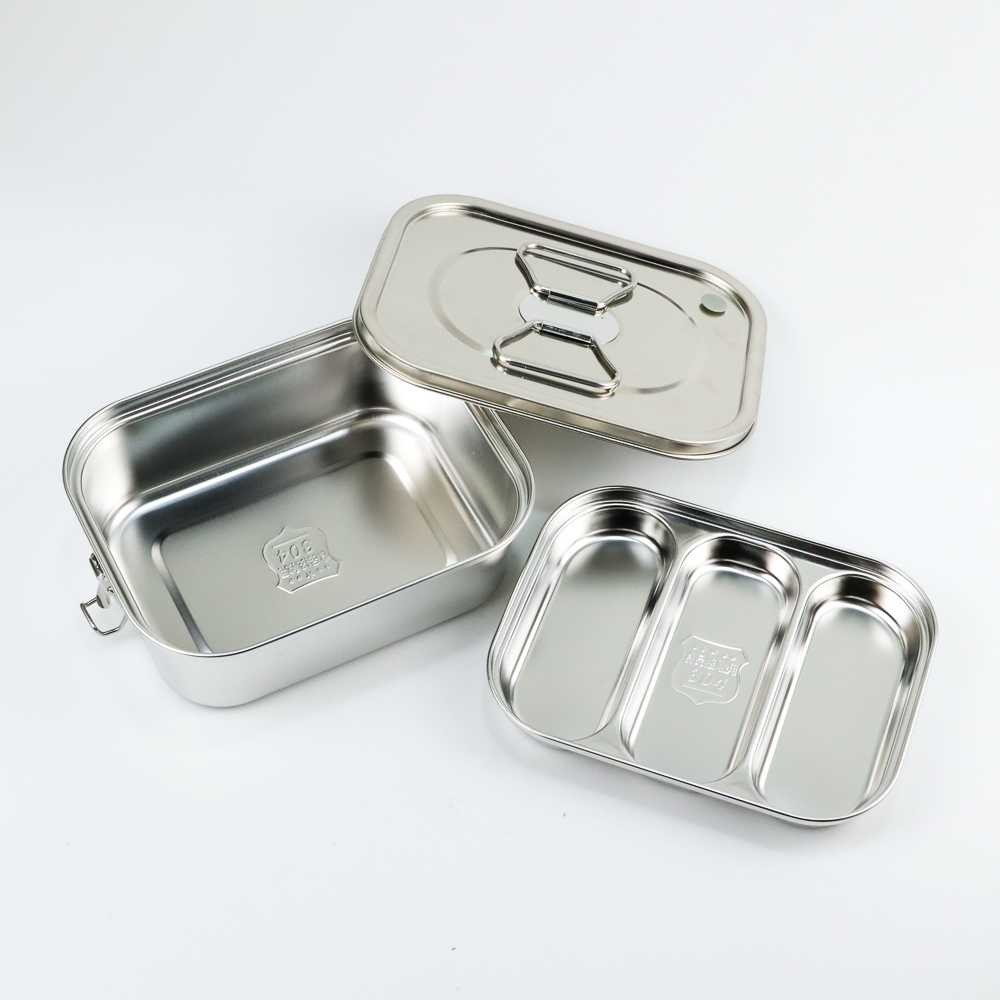 Kotak Makan Lunch Box Stainless Steel Sekolah Kantor 304 2L