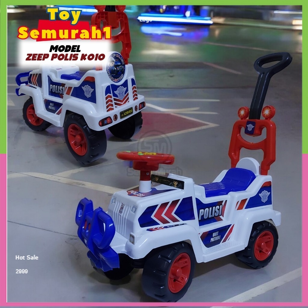 [JEEP POLISI K010]Mainan anak anak|Mobil Mobilan anak|Mobil Dorong/Tunggang Bisa di naiki anak laki 