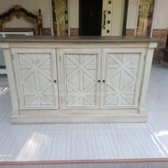 Lemari Pendek Bufet Hias Minimalis Antik Glaze