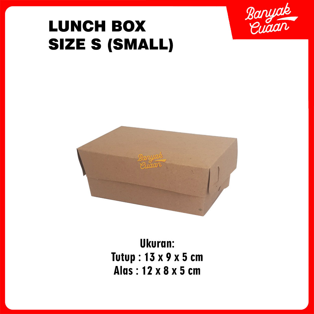 Paper Lunch Box S Polos (1 Pcs) , Lunch Box Paper , Paper Box Lunch , Kemasan ayam Geprek , Box Ayam