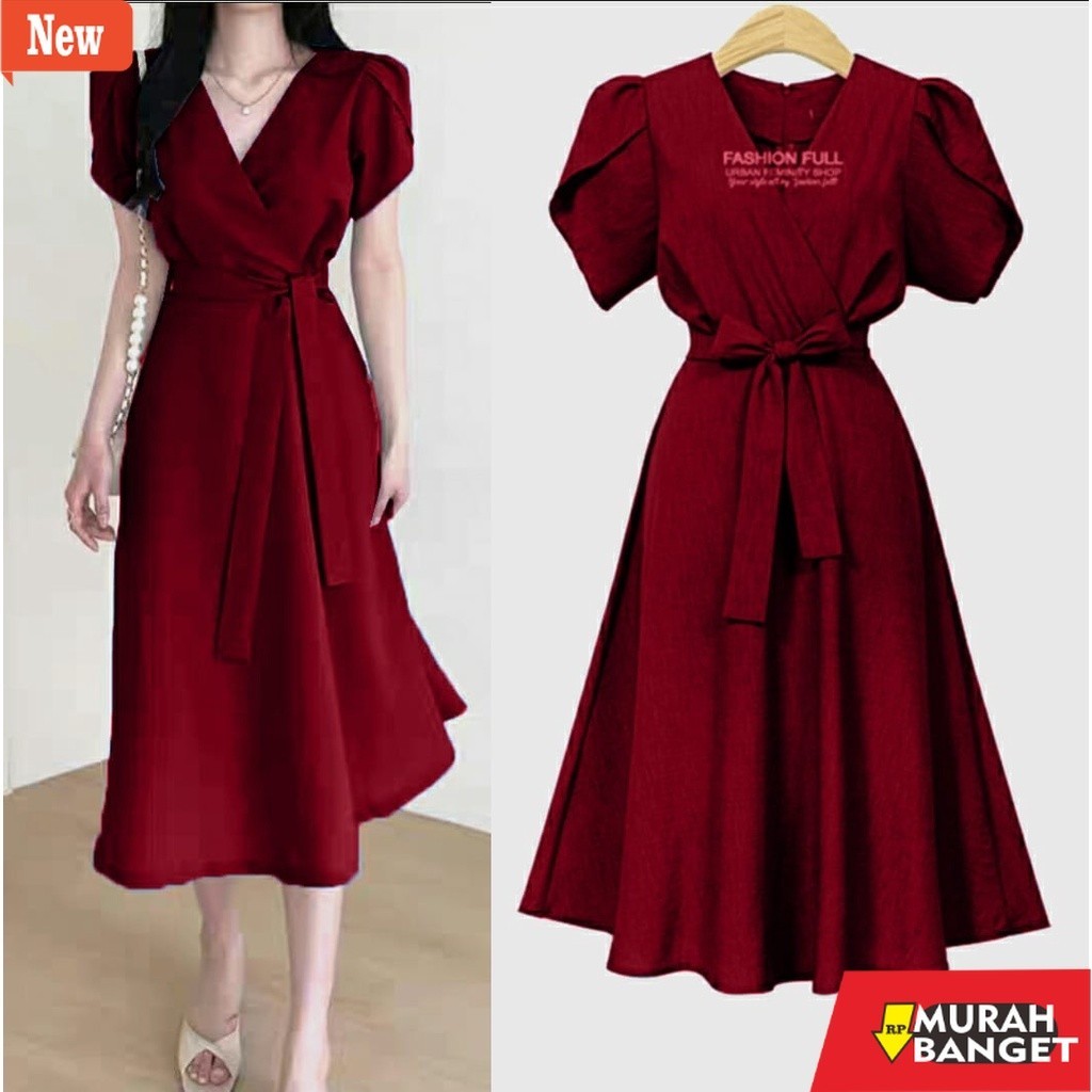 dress wanita kekinian WE-STORE-DRESS DAVIA-DRESS NATAL TERBARU-GAUN NATAL TERBARU-GAUN NATAL MURAH-G