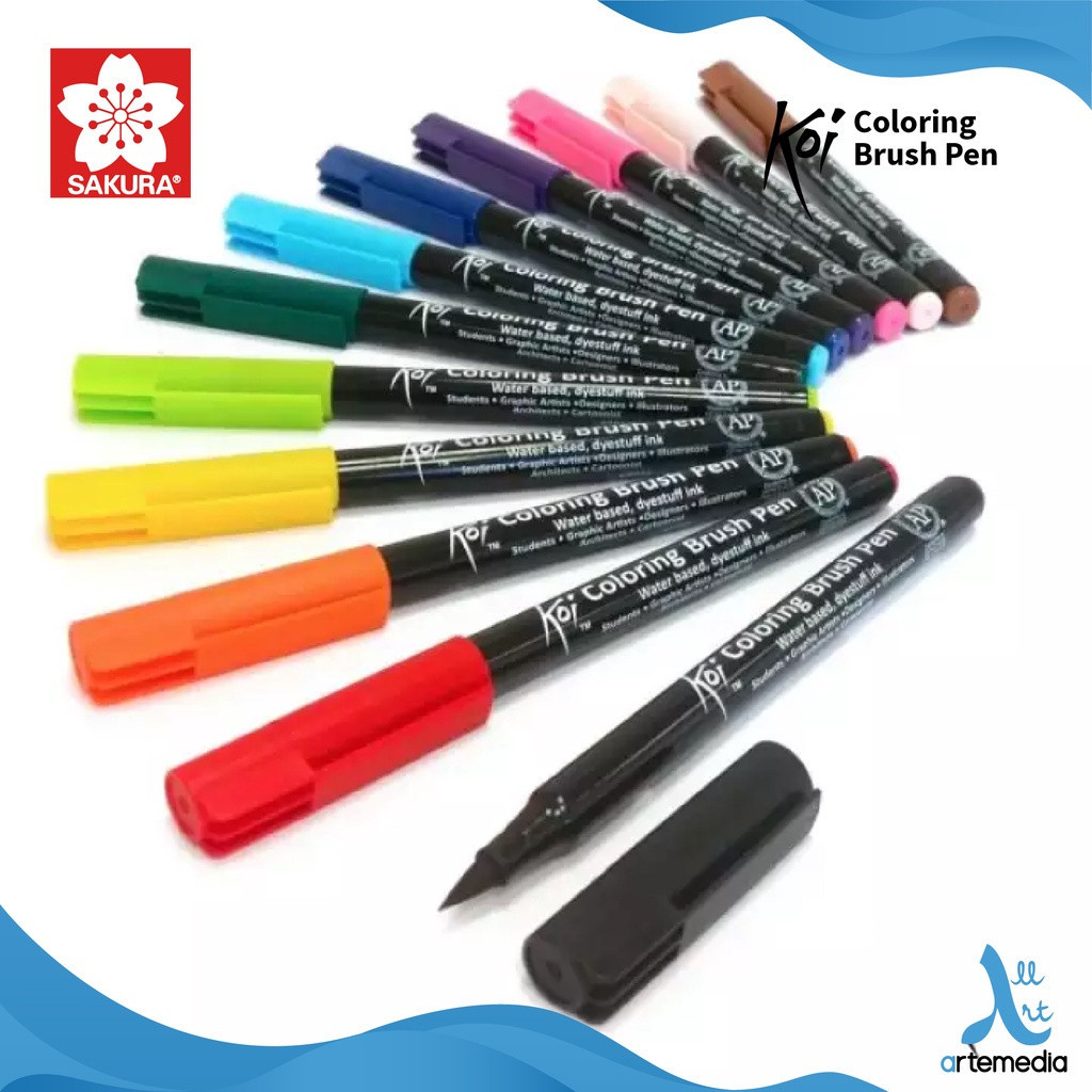 

Koi Coloring Brush Pen Sakura Pena Kuas Warna Brush Pen Warna Warni - SATUAN SHESB
