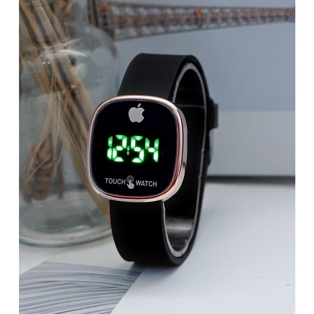 Jam tangan led ts rm068 digital pria wanita rubber electronic fashion couple anak remaja premium ker