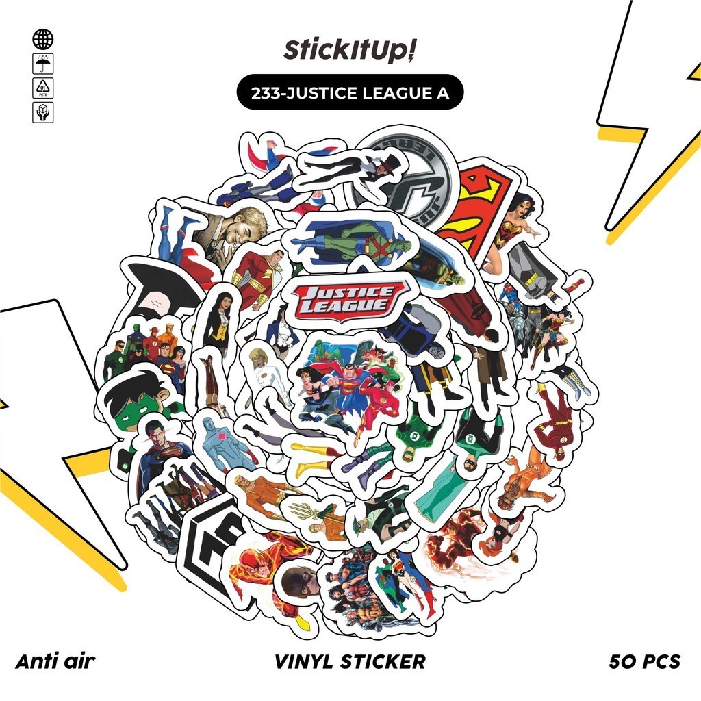 

COD✨ 50 Pcs Stiker Pack Motif Kartun Justic league Lucu Aesthetic Vynil Waterproof untuk Freebies Sticker Buku Journal Casing HP Laptop