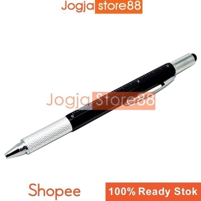 

Pena Multifungsi Plastik Dengan Stylus + Penggaris + Level + Obeng