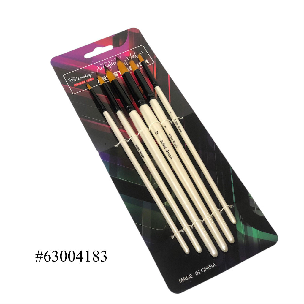 

Kuas Lukis Impor Acrylic Oil Water The Guardian of Art Chivalry Impor 6 in 1 QSB-6A Round - Brush Set 6 Kuas Nylon- SHSNP - SHESB