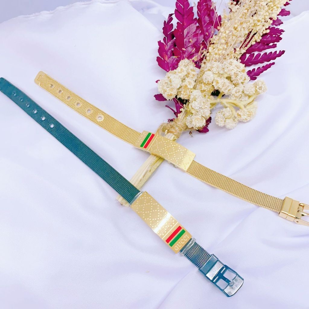 Gelang Wanita Titanium Trendy Gold 24k Rantai Jam