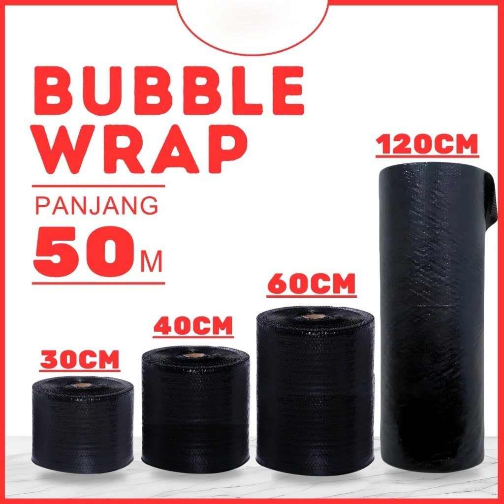 

Bubble Wrap Roll 125 60 40 30 cm Plastik Bubblewrap Hitam Bening Bable Packing Paket Online Shop Anti Jebol Premium Quality