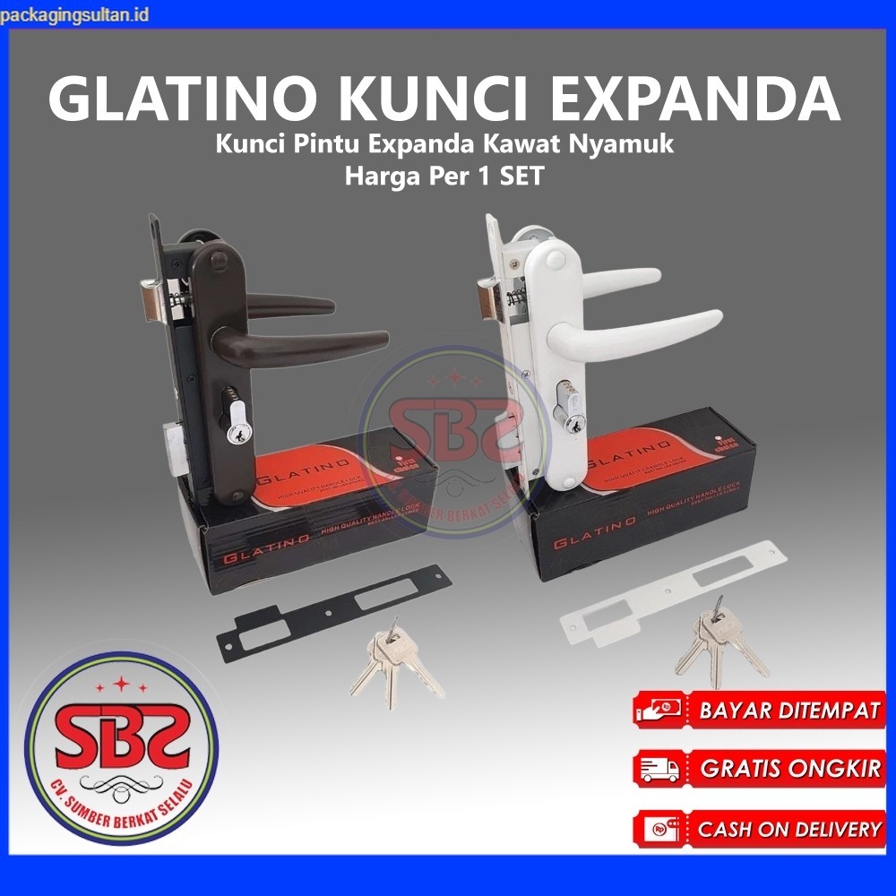 GLATINO Kunci Pintu Expanda / Kunci Pintu Kawat Nyamuk - KUNCI EXPANDA GLATINO