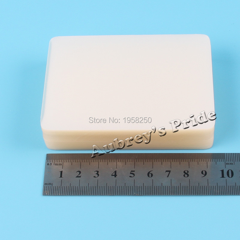 

50mic(2mil) 100Sheets 95x66mm PVC Clear Glossy 2Flap Laminating Pouch Film Name Card Size Protect for Hot Laminator