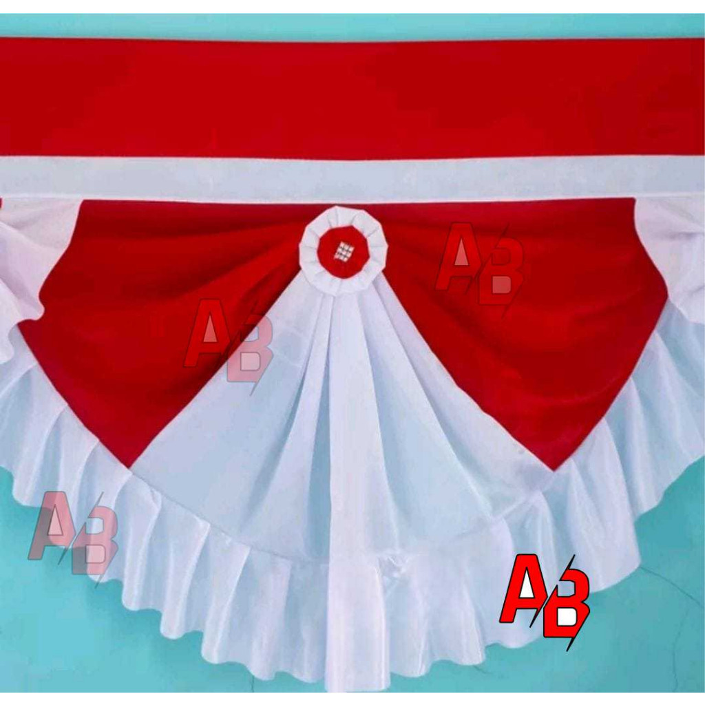 BACKGROUND MERAH PUTIH UMBUL UMBUL GELOMBANG YKS