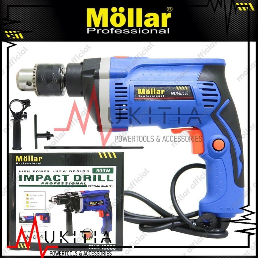 MOLLAR ID-550 Mesin Bor Listrik / Bor Tembok Molar 13mm Bolak Balik benz 10mm IMPACT DRILL