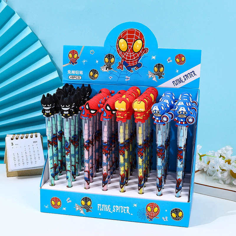 

( OTH1006 ) ( DIJUAL SATUAN ) Alat tulis pensil susun bensia laki laki karakter - marvell superhero ironman spiderman captain america batman - blue biru black hitam red merah yellow kuning kids