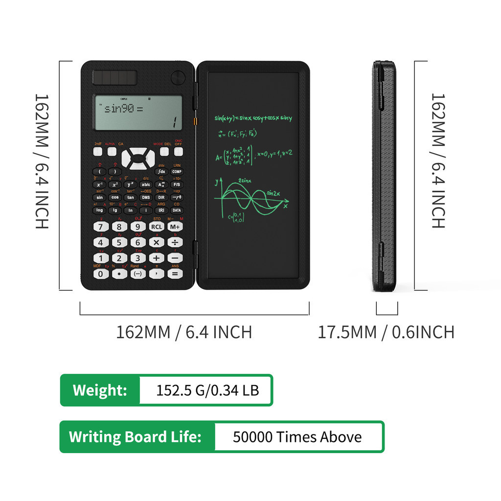 

Scientific Calculator with Writing Tablet 991MS 349 Functions Engineering Financial Calculator for School Students Office 2022