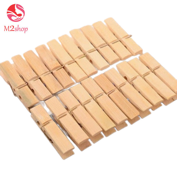 Jepitan Bambu / Natural Bamboo Peg / Jepitan Jemuran Baju - Isi 20 Pcs