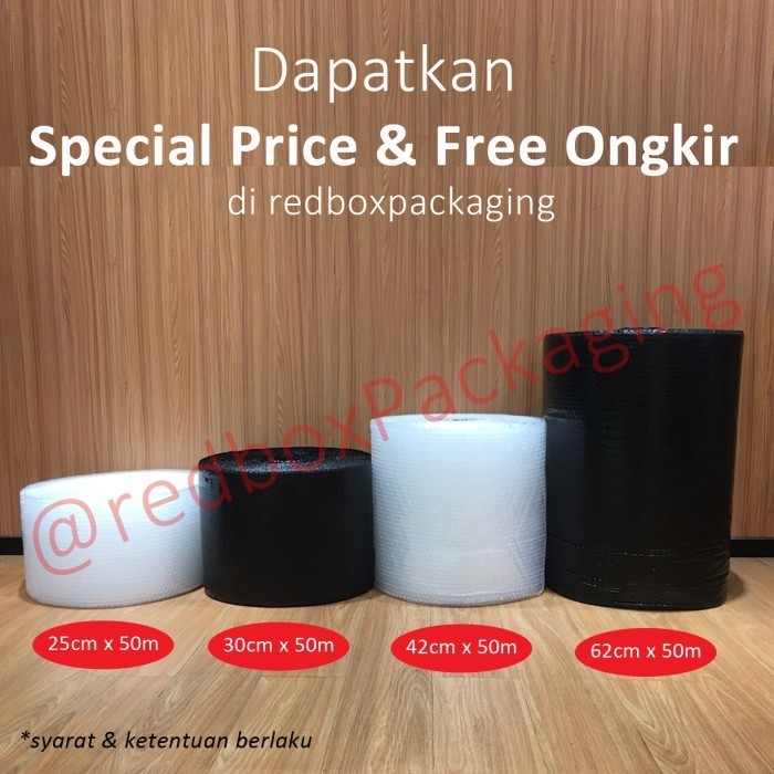 

BUBBLE WRAP ROLL 42cm x 50m KUALITAS BAIK - Putih