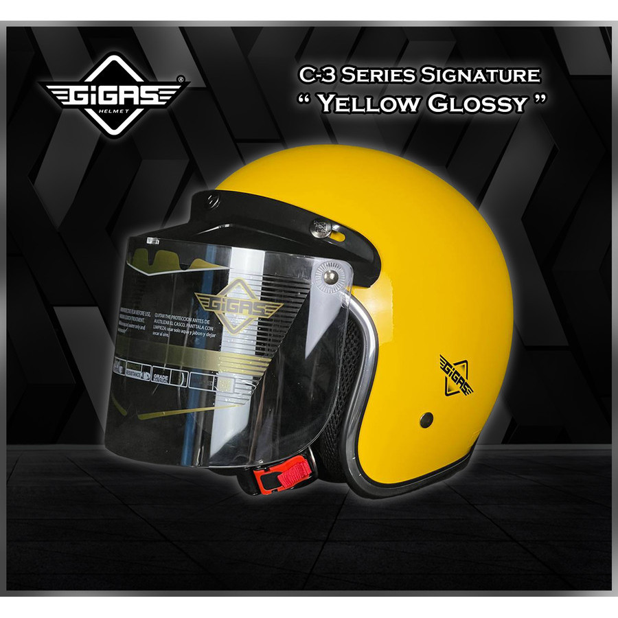 HELM RETRO GIGAS SOLID YELLOW GLOSS