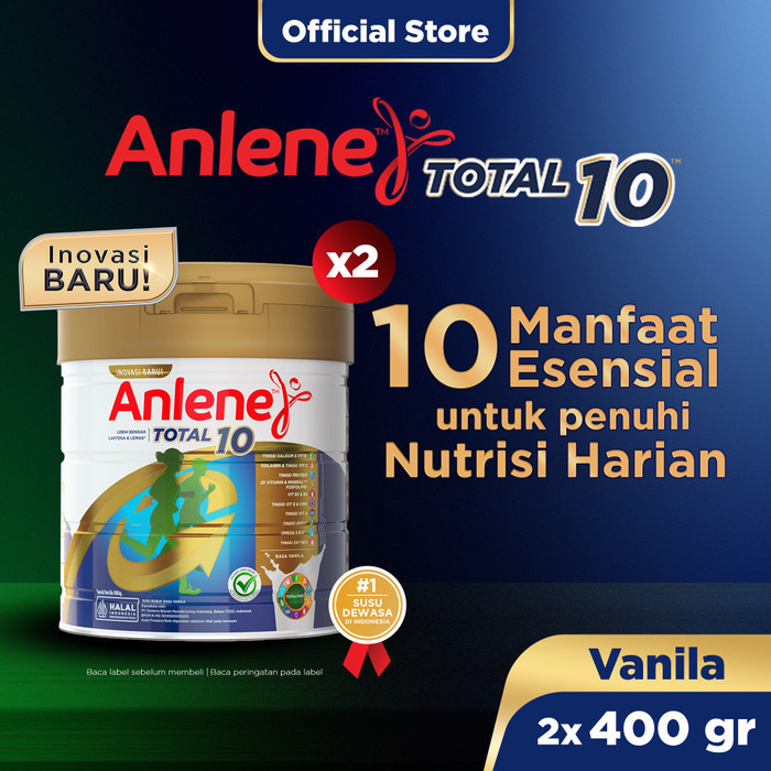 

TERJUAL Anlene Total 10 Susu Bubuk Dewasa Vanila 2x400g - 10 Manfaat Esensial