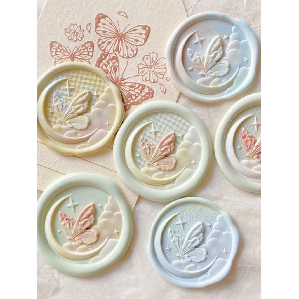 

Moon Fire Seal Seal Copper Head Multi-Layer 3d Relief Envelope Hand Ledger Wax Seal Stamp Decoration Diy Toy Seal Wax Stamps