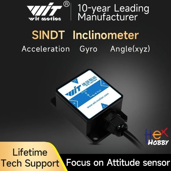 WitMotion Inclinometer SINDT-TTL/RS232/RS485 MPU6050 High-Stability Digital  Accelerometer+Gyro+Tilt
