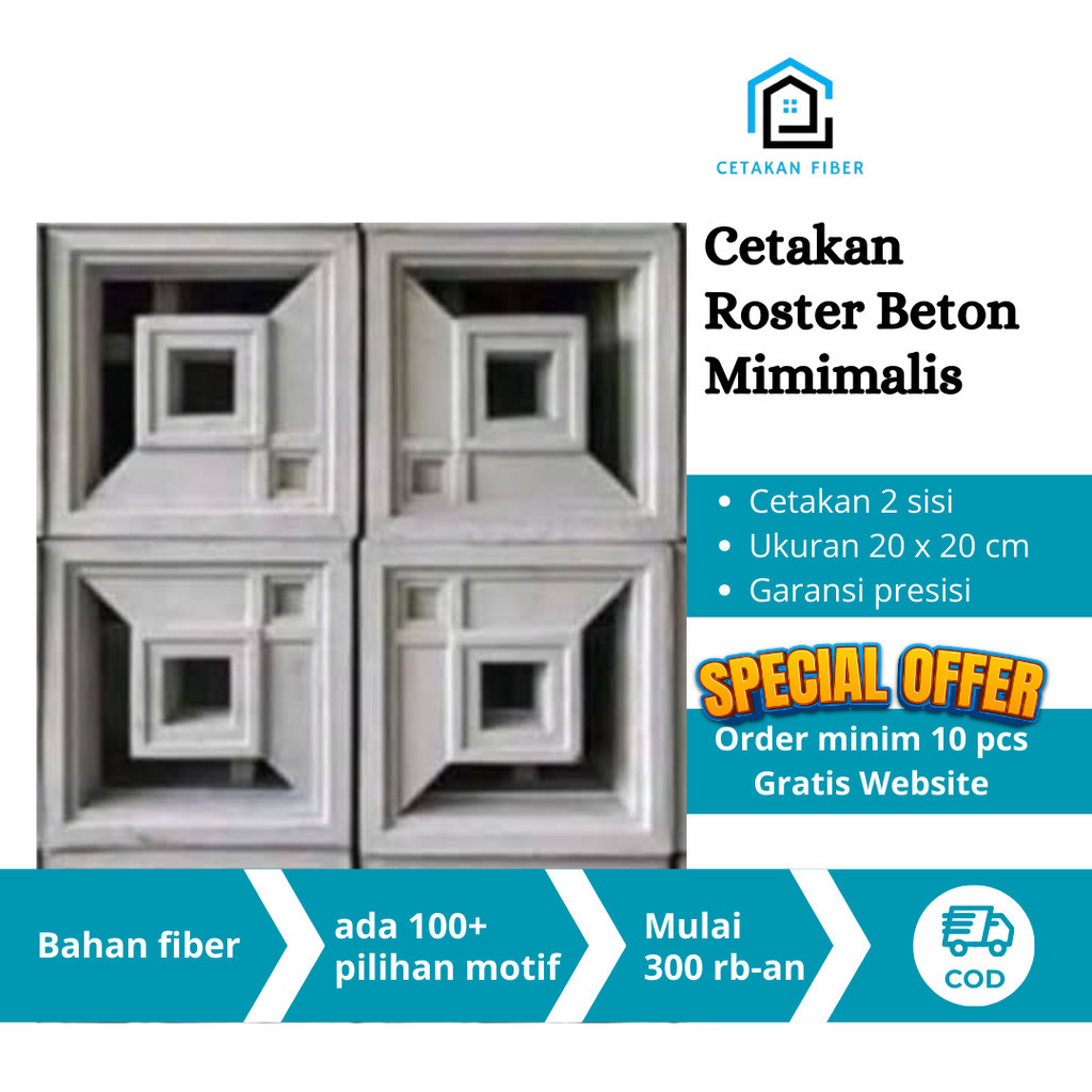 cetakan roster minimalis 20cm | krawangan masjid ATAU WALET