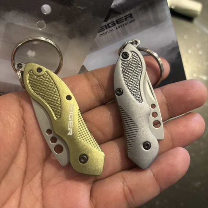 EIGER 1989  GANTUNGAN KUNCI PISAU LIPAT FOLDING KNIFE KEYCHAIN