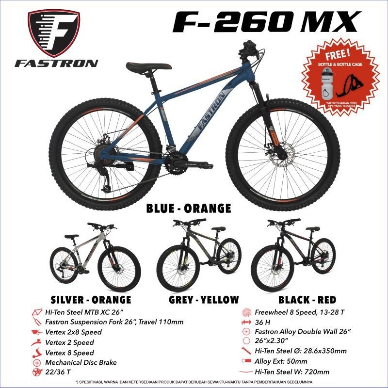 Sepeda MTB 26 inc FASTRON F 260 MX Rem Cakram 16 speed