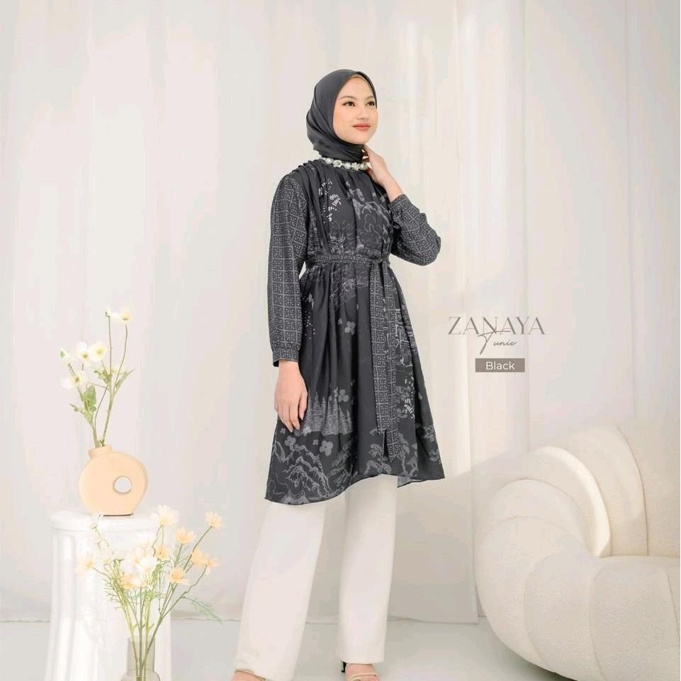 mylady hijab zanaya tunik Bunga Muslim Silk