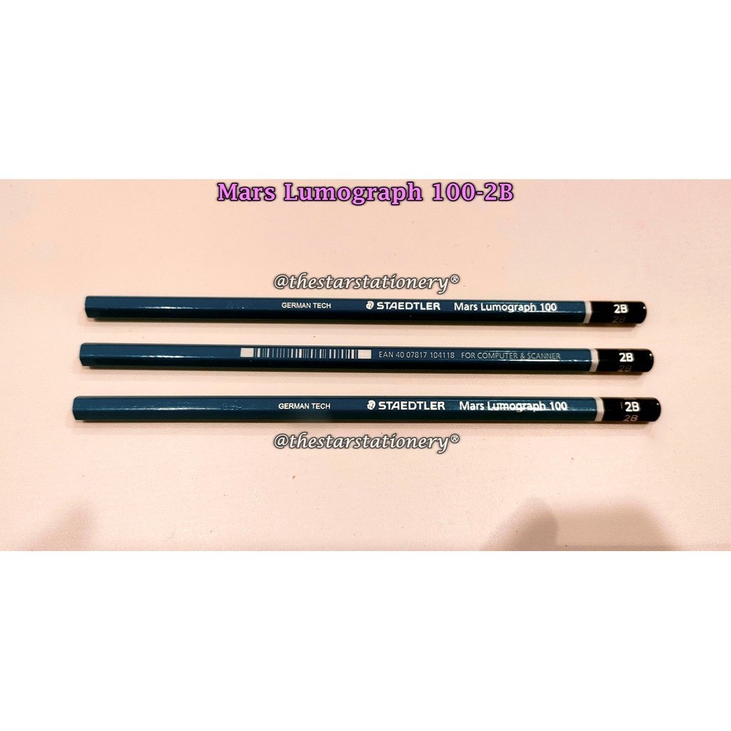 

(1 Biji) Pensil Staedtler 2B Mars Lumograph 100 / Pensil Staedtler 100-2B / Pensil 2B Staedtler