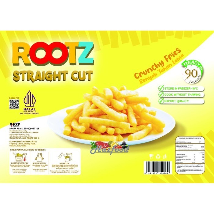 

Rootz Stik Singkong | Rootz Casava Straight Cut 900 Gram