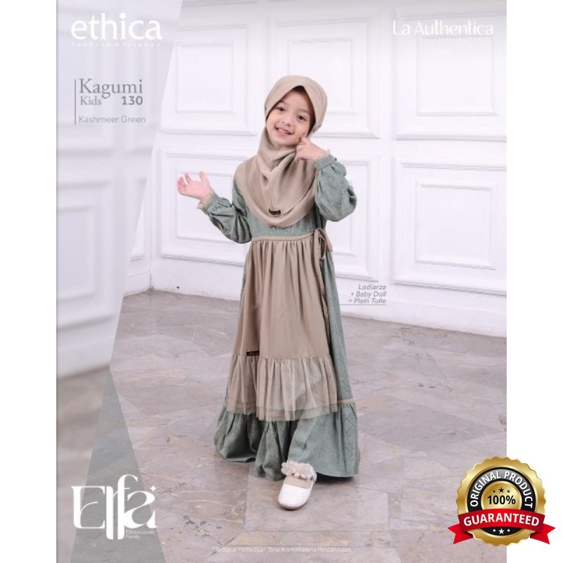 SabilaMall - Sarimbit Elfa Gamis One Set Hijab Anak Perempuan Bahan Baby Doll Kagumi Kids 130 by Eth