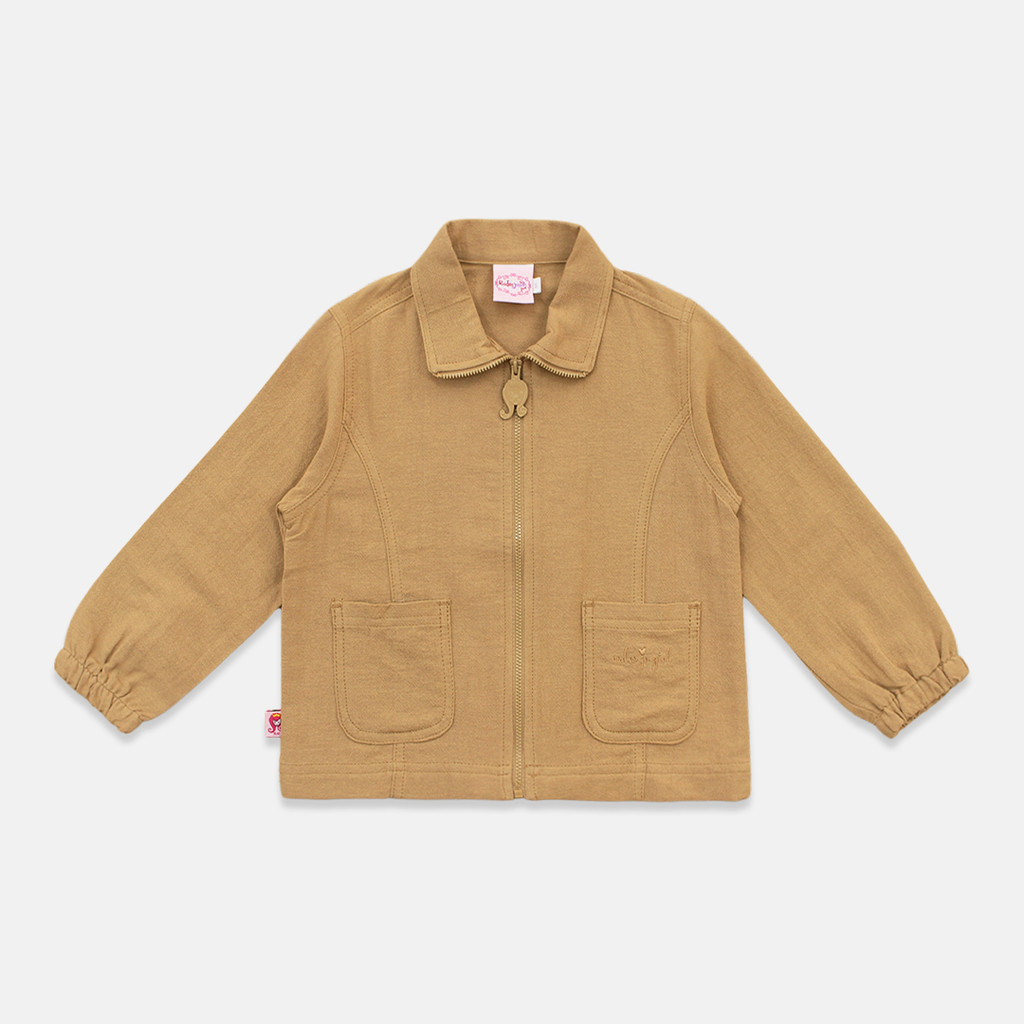 Linen Jacket/ Jacket Woven Anak Perempuan Khaky/ Rodeo Junior Girl Urban Casual