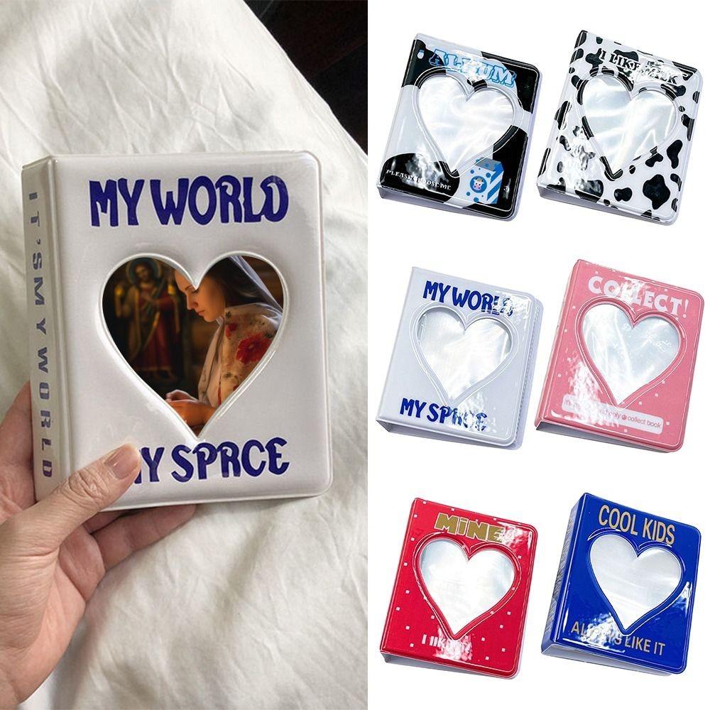 

64 Pockets Mini Photo Album Heart Transparent Photocard Holder Mini Photo Album Storage Collect Bo