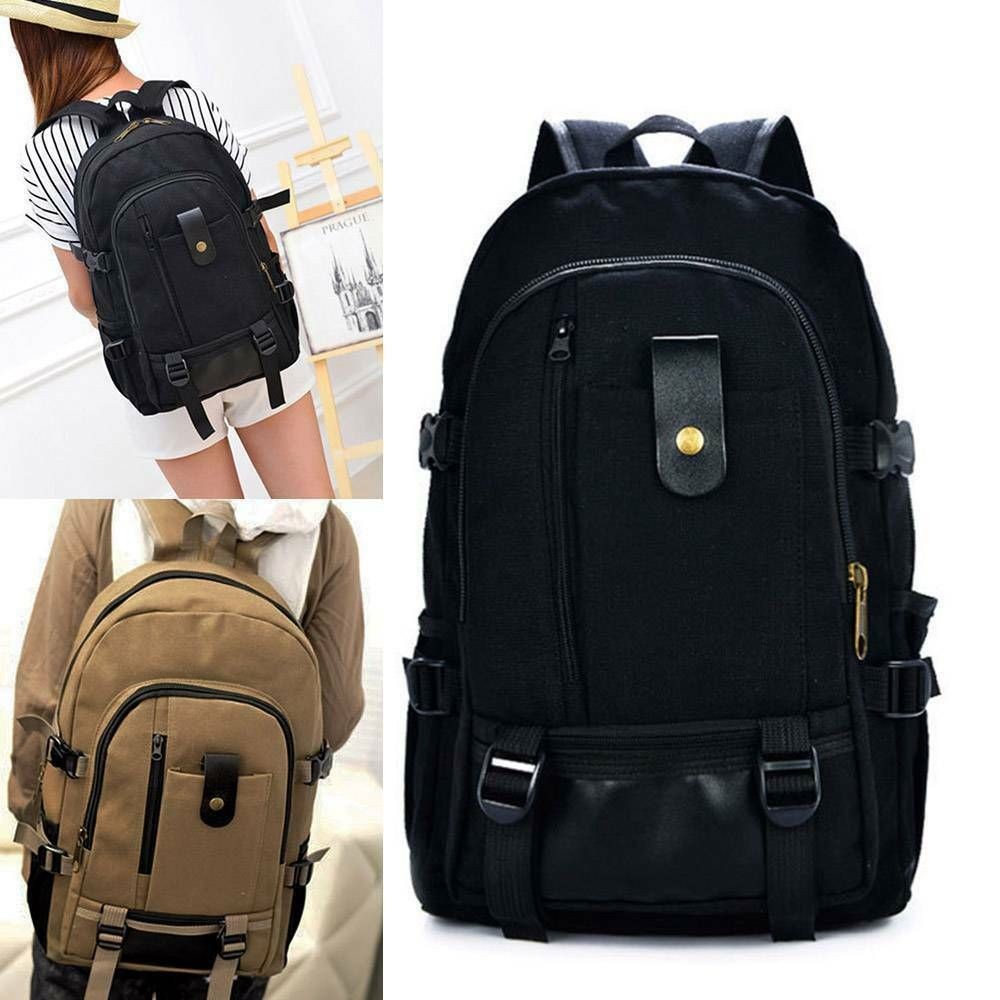 Men Women Vintage Canvas Backpack Rucksack Travel Sport Schoolbag Laptop Camping Bag Outdoor Bags