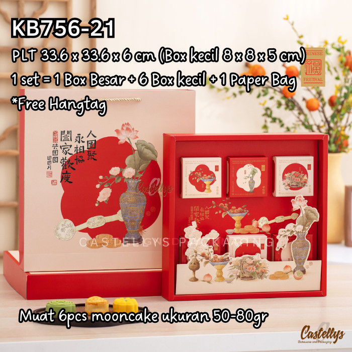 

Kotak Box Mooncake Premium + Paper Bag 75gr KB756-21 Pia Snowskin Mochi Kue Bulan Hampers