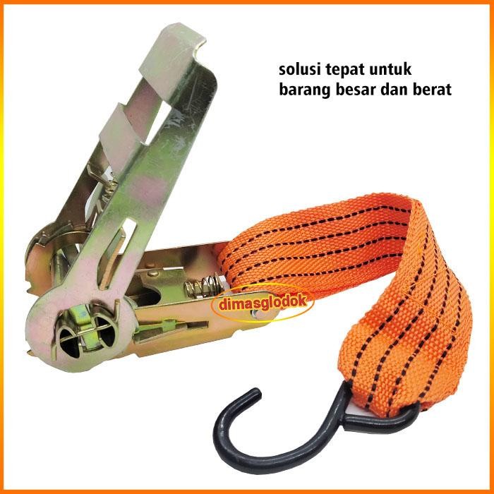 Tali Ratchet Rope FREED 6 Meter Tali Trek Krek Tali Ikat Webbing Cargo Lashing Belt Tali Truk Ikat